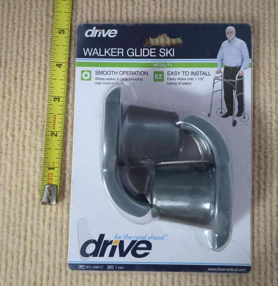 Drive Mobility Walker Glide Skis Gray NEW Sealed