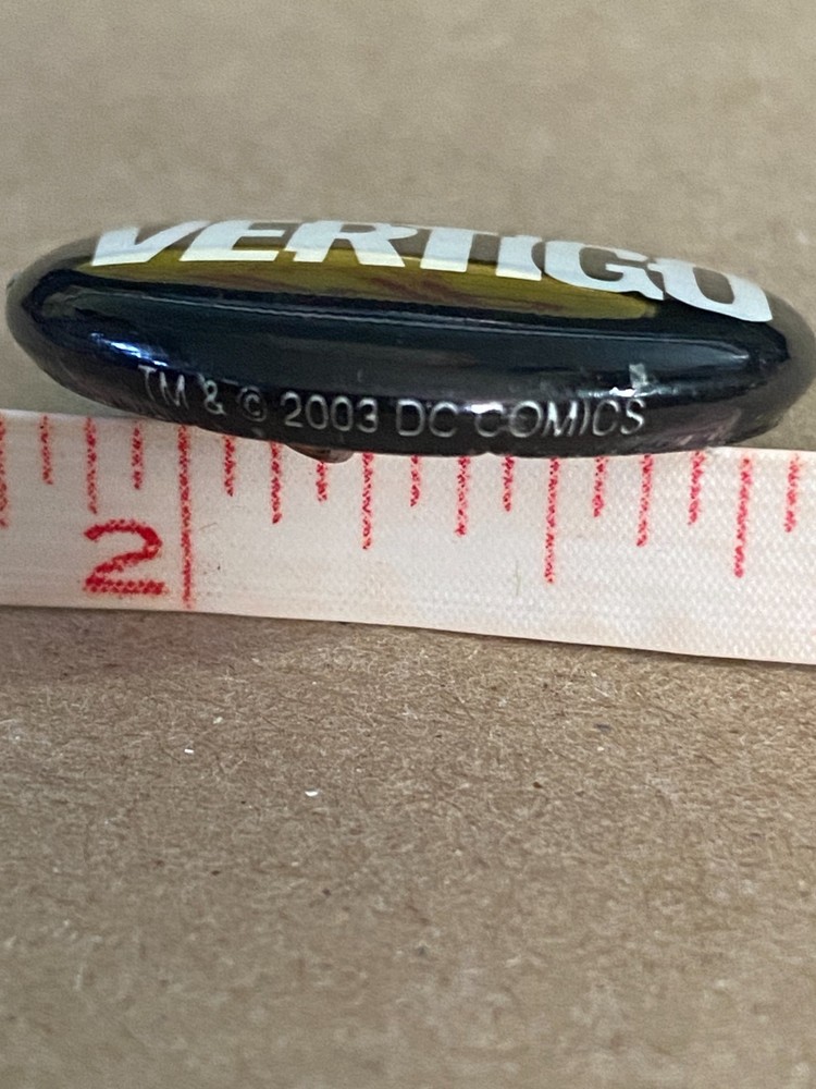 2003 Vertigo Comics Pin Pinback Button Badge DC Black With White Text 1"