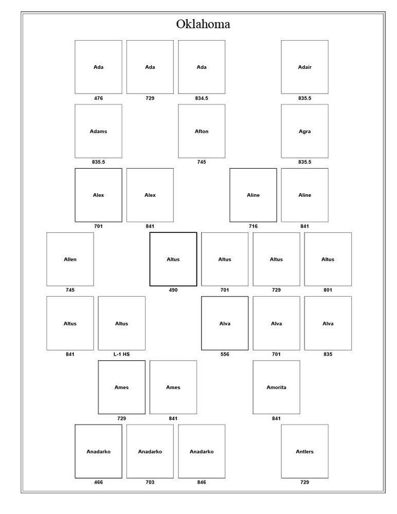 Oklahoma Precancel Town & Type 28 Pages in Sheet Protectors