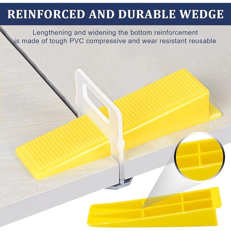 Tile Leveling System with Tile Plier and Rubber Mallet Tile Spacers Clips Wedges