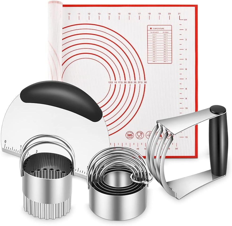 Ergonomic 5-Pc Silicone Pastry & Dough Cutting Ensemble for Effortless Baking