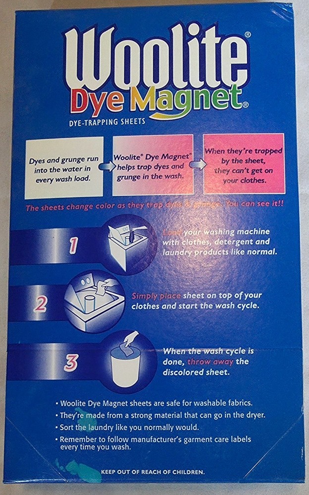 Woolite Dye Magnet Dye-Trapping Disposable Sheets 20 Count New
