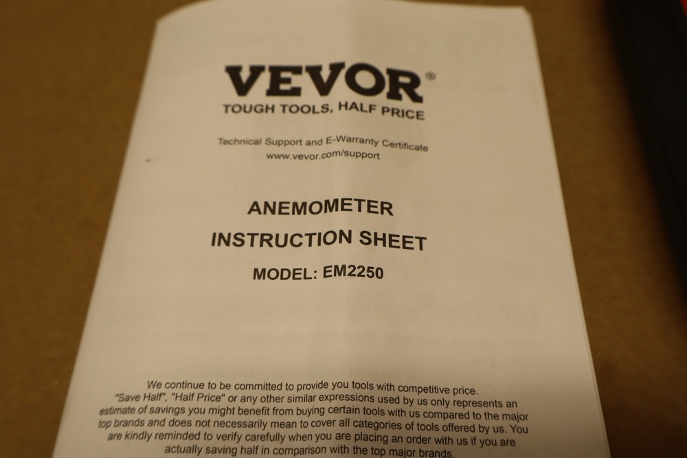 VEVOR Portable Anemometer Split Design, Temp Range 14℉-140℉, LED Screen Digital
