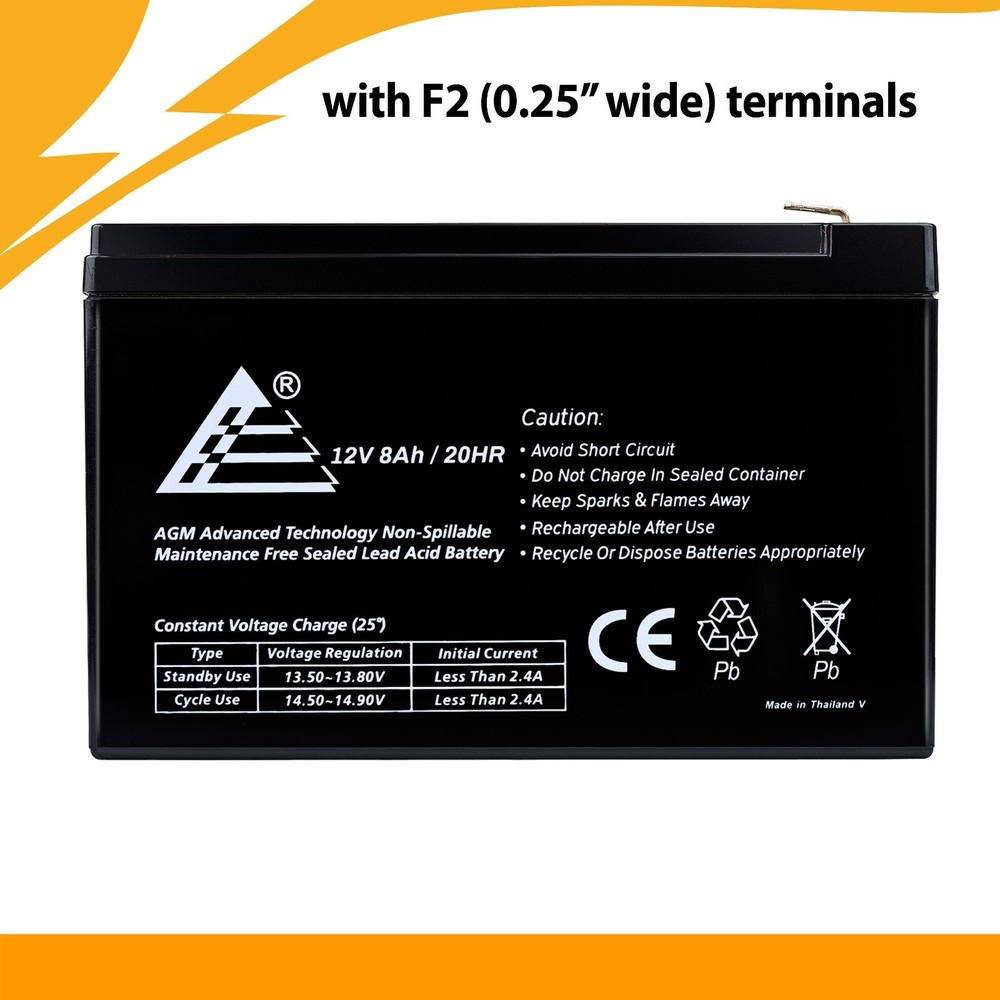 ExpertBattery 2 Pack - BATTERY REPLACEMENT. ENDURING 6-DW-7 12V 8AH UB1270