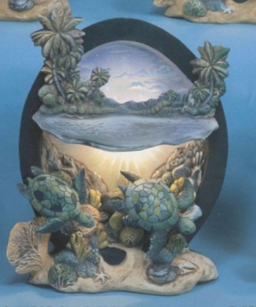 Sea Turtles Scene w/ light kit  ceramic bisque