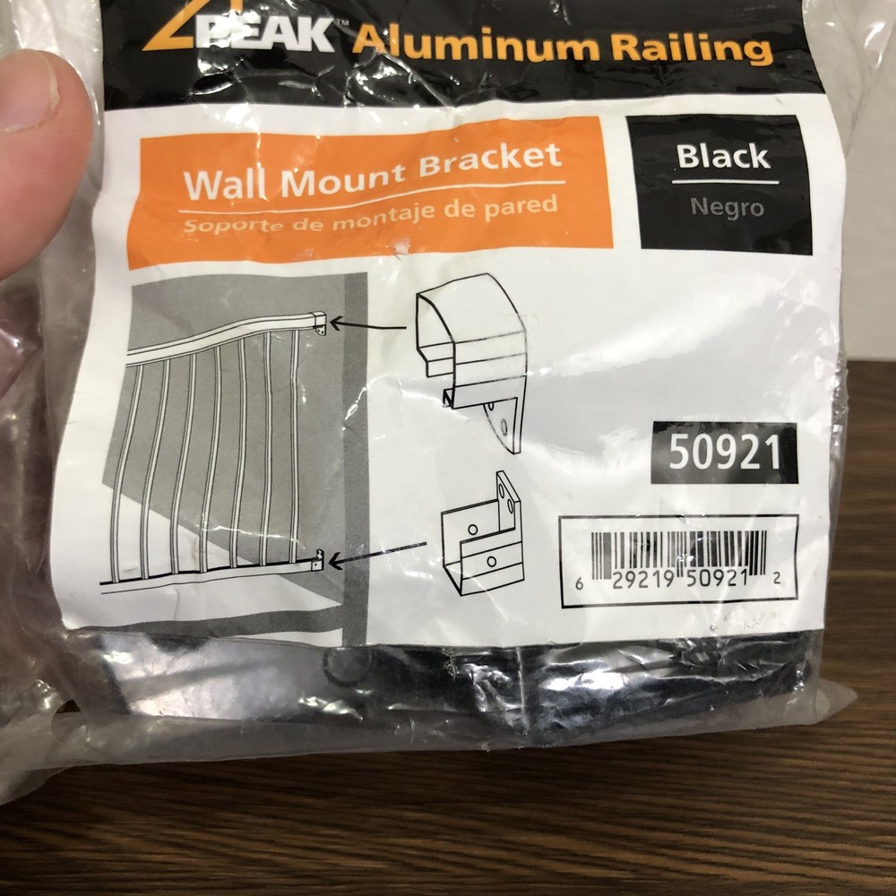 Peak Aluminum Railing Wall Mount Bracket Black 50921