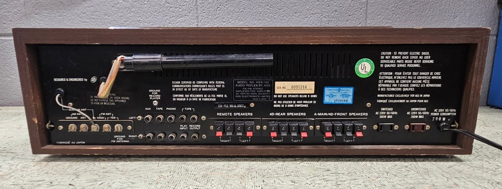 AGS Audio Reflex AGS-152 - Powers On - AM/FM working - Includes Manual