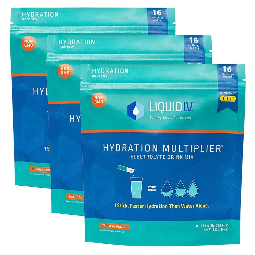 Liquid I.V. Hydration Multiplier Tropical Punch  Hydration Powder 48 Packets