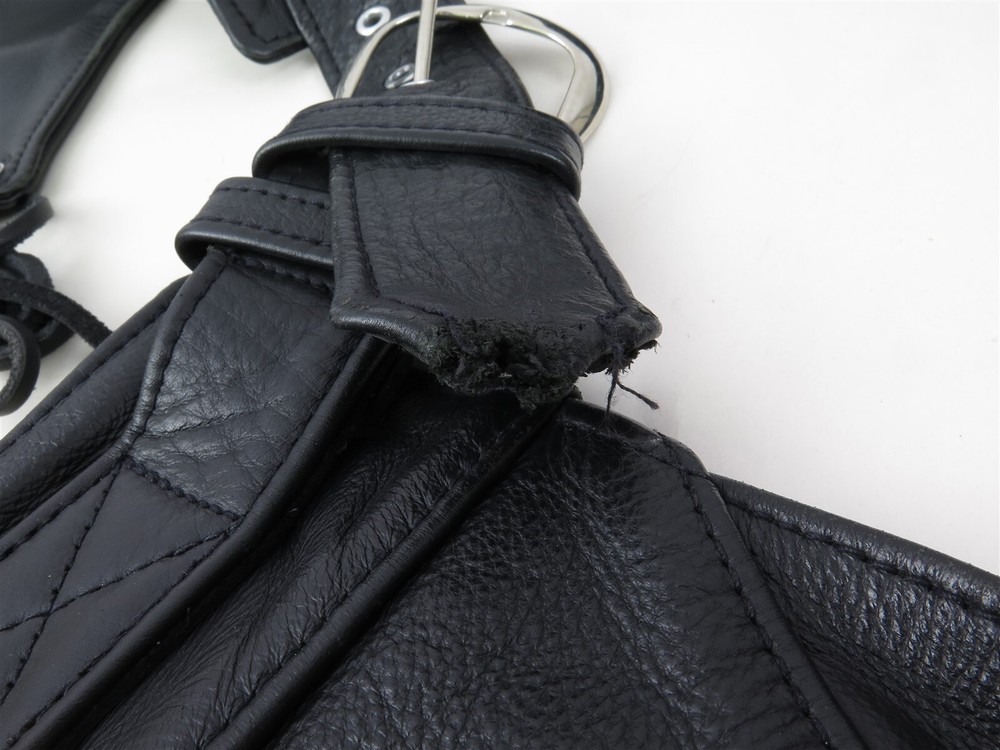 Harley Davidson Women's Size Medium Black Leather Chaps Basic Skins