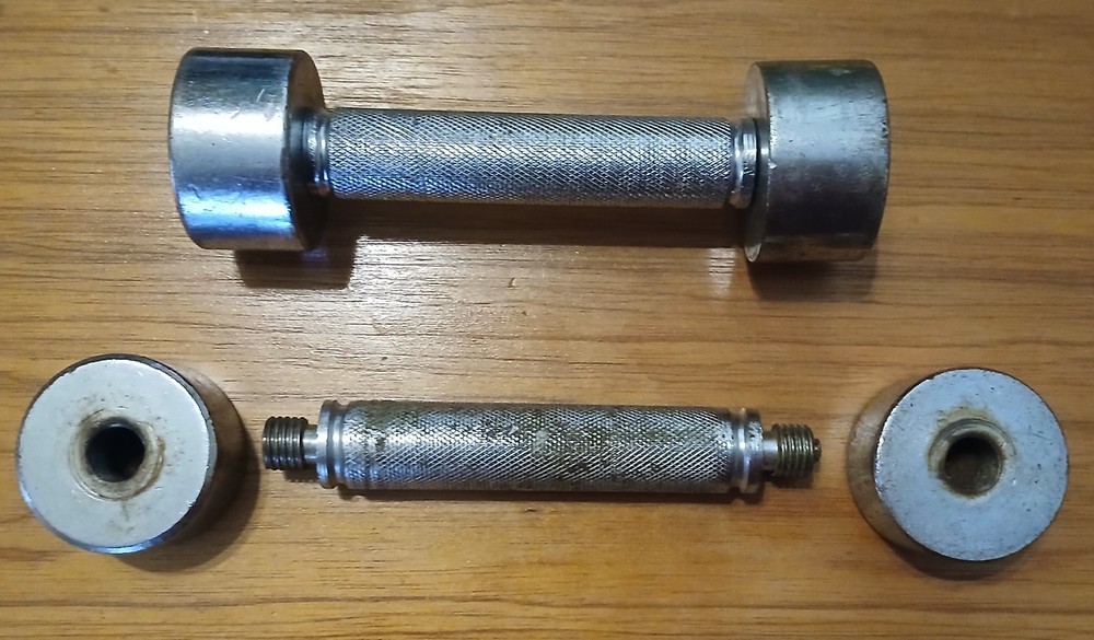 Vintage Bollinger 3 lb Pound Chrome Dumbbells (Pair) Adjustable