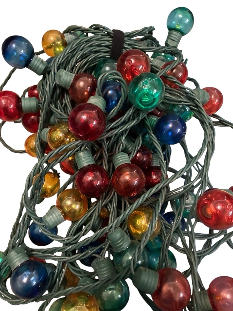 50 Ft Multi Colored Circle Bulb String Lights Christmas Lights