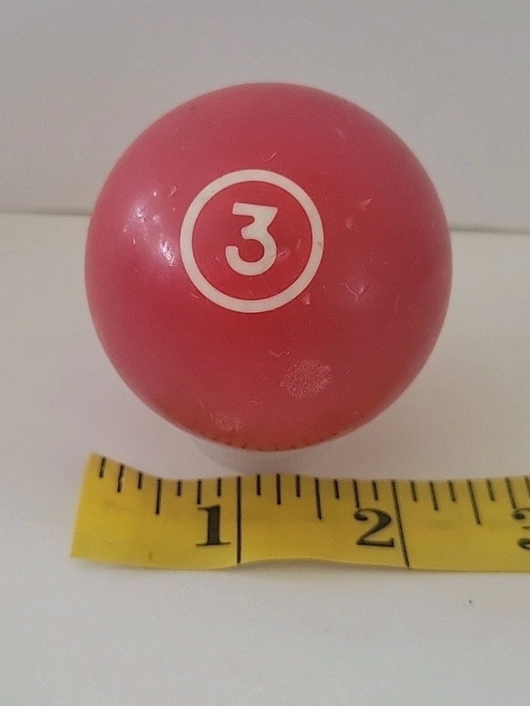 Vintage No. 3 Solid Red Pool Ball Billiard 2" Replacement (G)