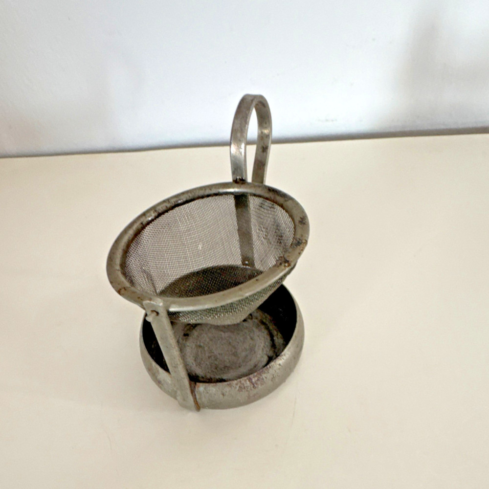 Vintage Tea Strainer with Drip Bowl