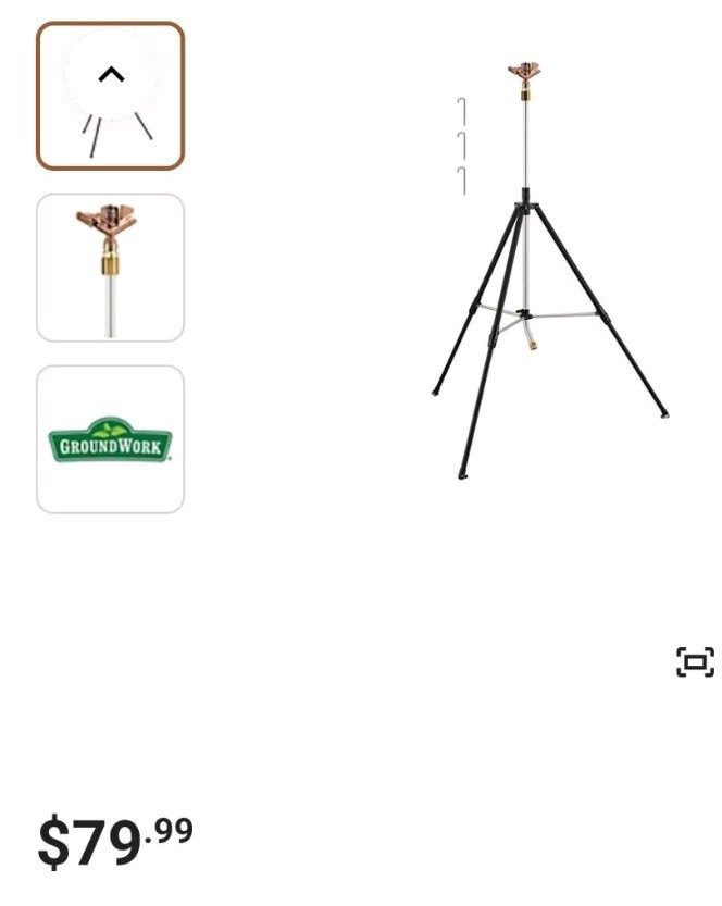 GroundWork 7,105 sq.ft Max Coverage Tri-Pod Sprinkler