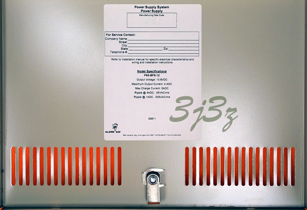 ALARM SAF PS5-BFS-12 Power Support System