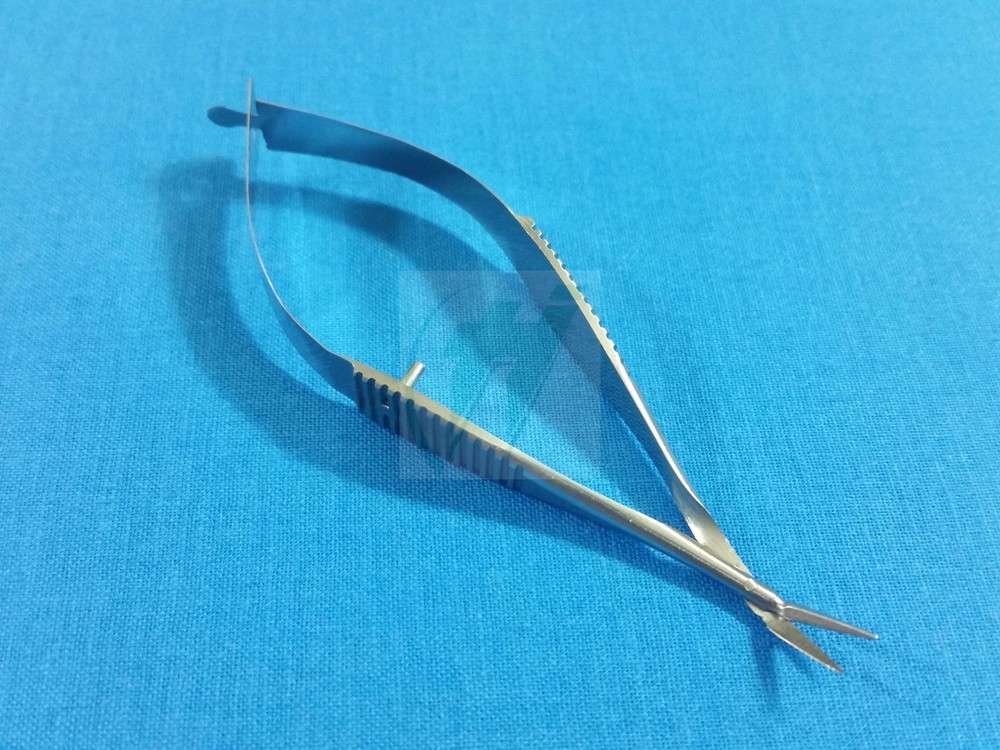 SURGICAL GRADE AUTOCLAVABLE VANNAS MICRO SMALL BLADE SCISSORS ANGLED FORWARD 3"