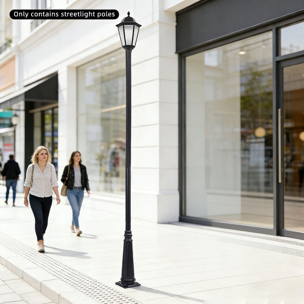 3.1 Meters Outdoor Split-type Light Post With Sturdy Ground Cage For Sidewalks