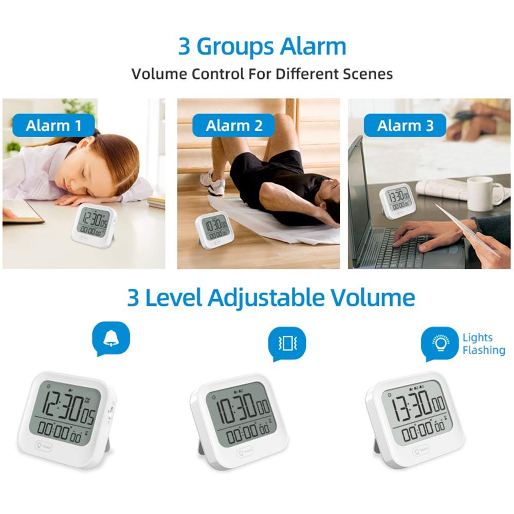 Small Vibration Alarm Clock, Pomodoro Countdown Timer for Training, Digital M...