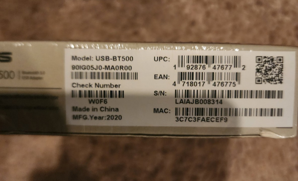 ASUS 90IG05J0-MA0R00 USB-BT500 Bluetooth 5.0 USB Adapter