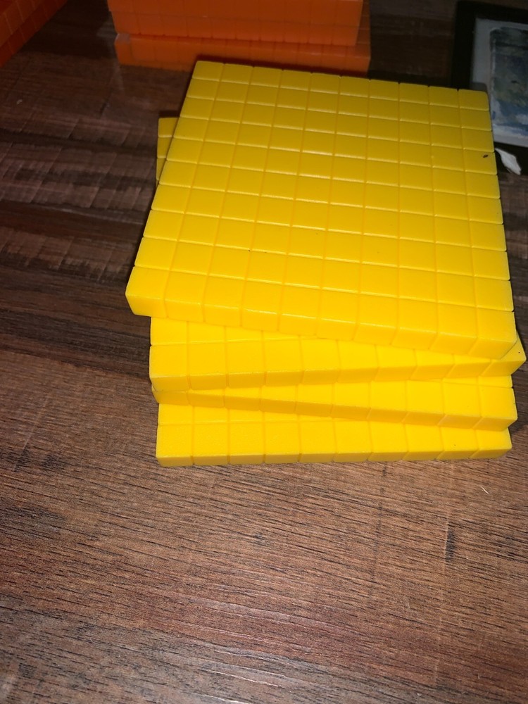 Math Manipulatives Multiple color Base 10 Blocks tens, flats