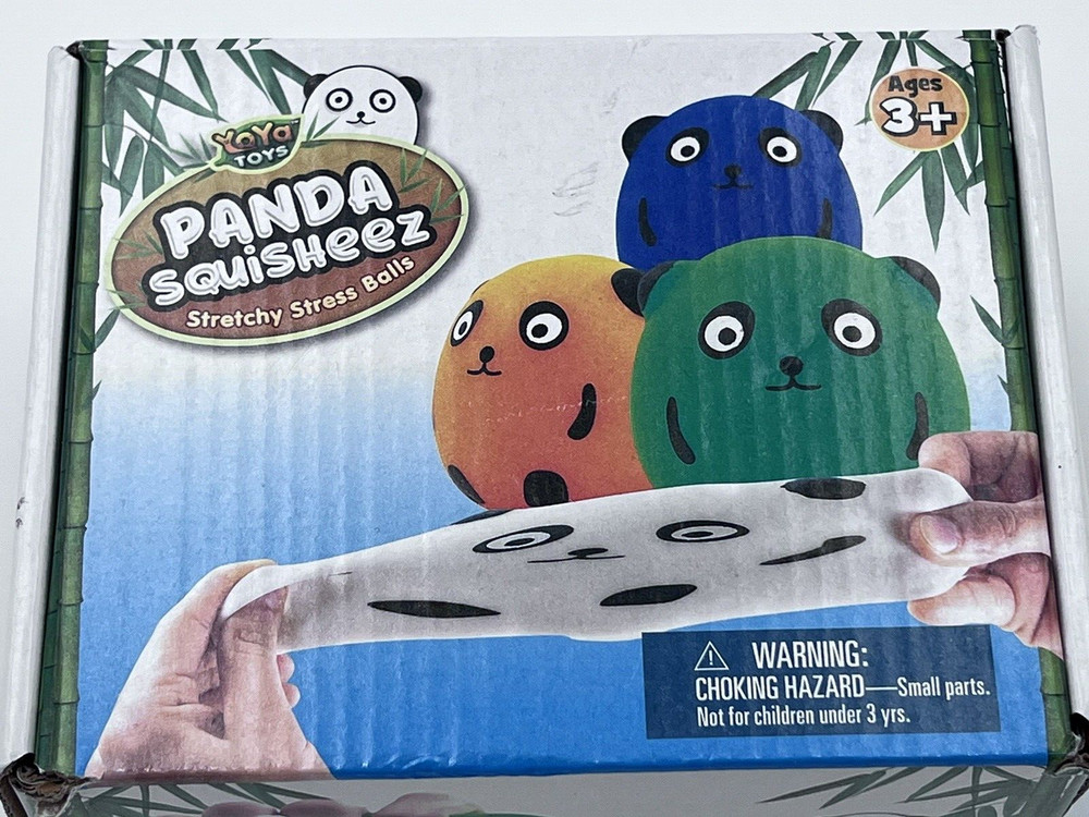 Squeezable Panda (4 Pack) Furry Foam Plush Stress Balls