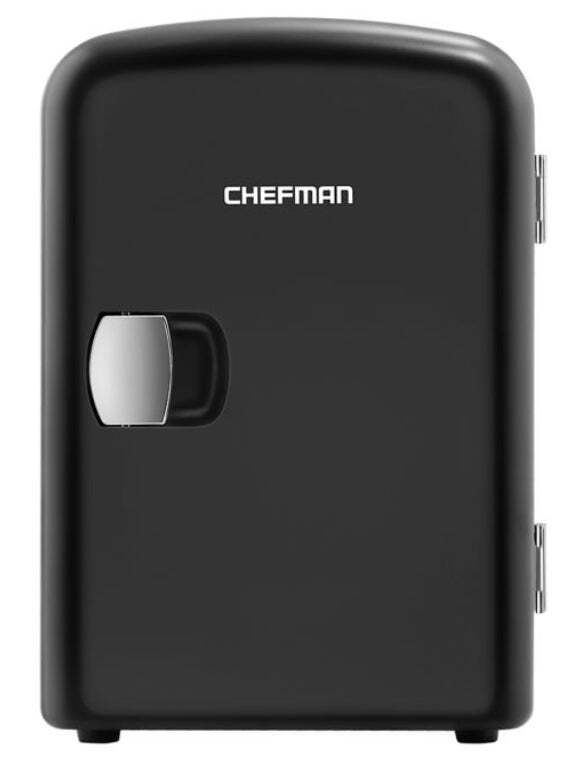 Chefman Mini Portable Personal Fridge  4 Liter Capacity  Black