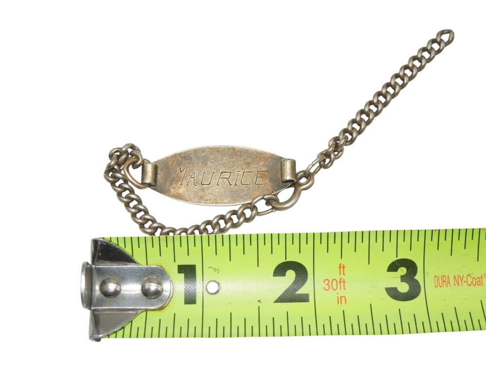 WWII US Military Gold on Sterling WOMAN's Named ID Bracelet 11.6 Grams CA12