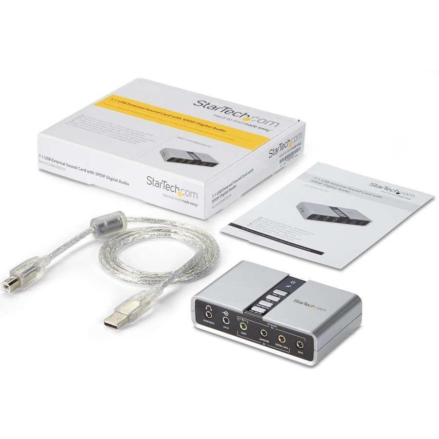 StarTech 7.1 USB Audio Adapter External Sound Card (ICUSBAUDIO7D)