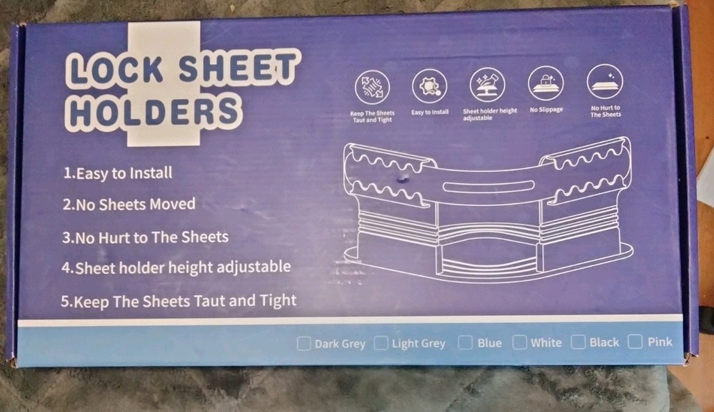 White Lock Sheet Holders For Bed