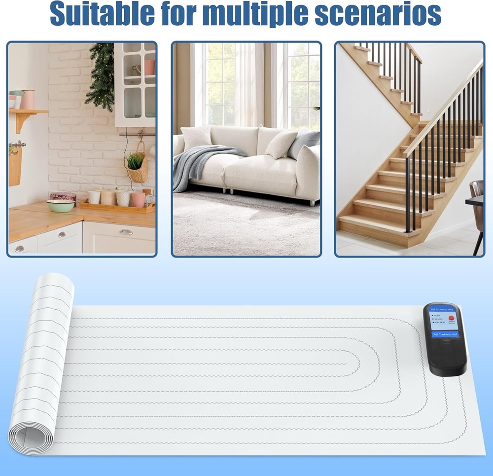 Pet Training Deterrent Mat for Cats & Small Dogs - Safe Static & Tone Modes