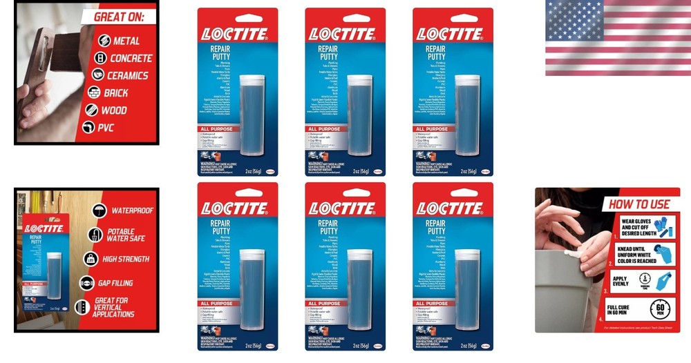 Epoxy Repair Putty 6-Pack - Waterproof Bond