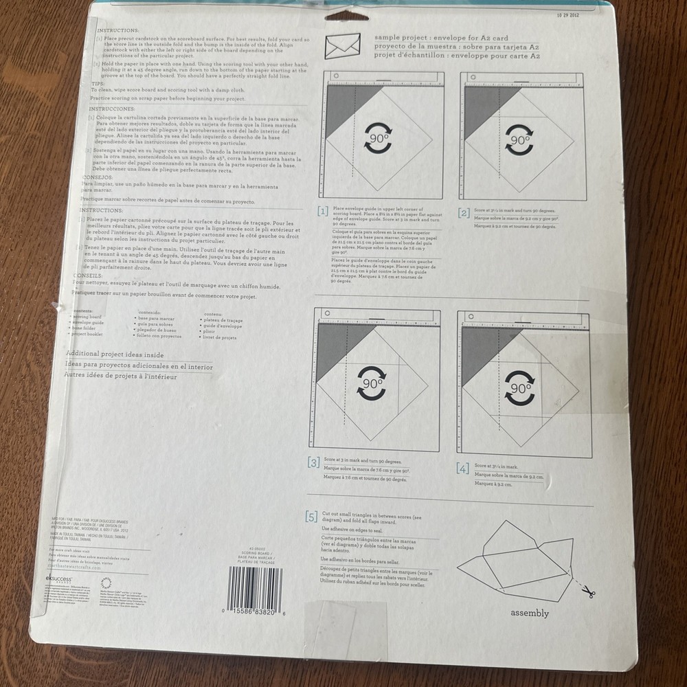 Martha Stewart 12"x12" Scoring Score Board Tool Opened missing bone Folder