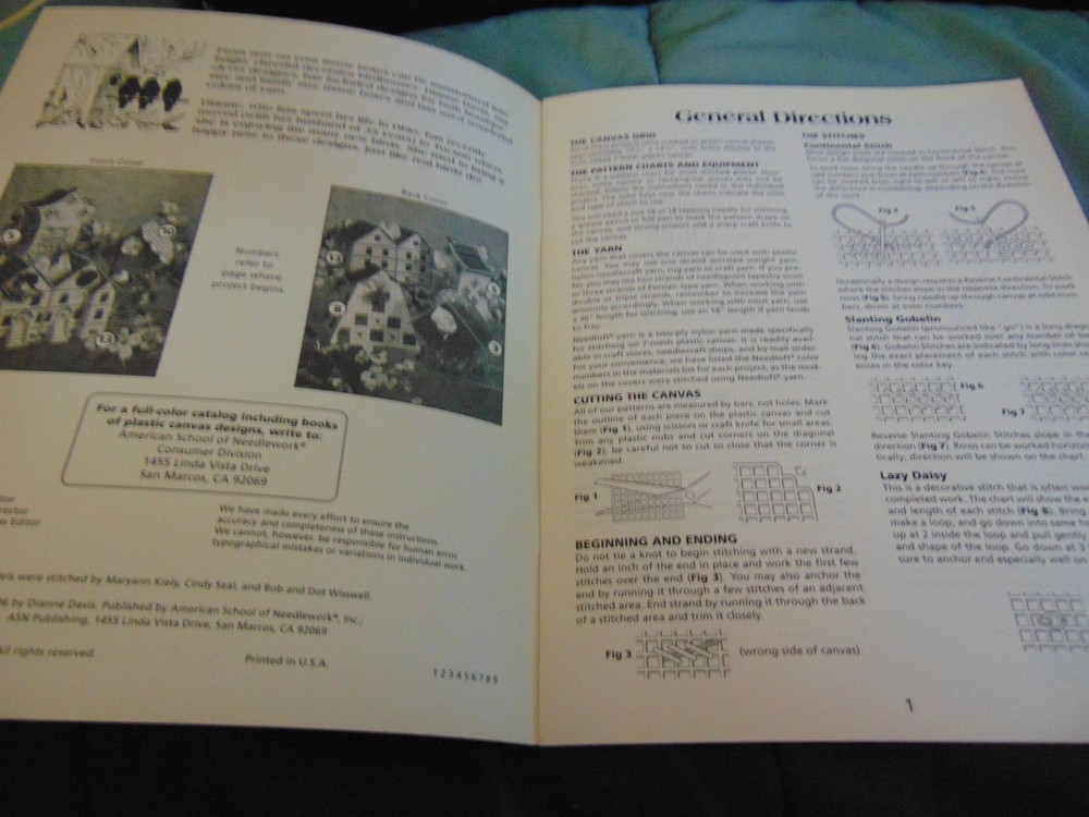 Plastic Canvas Pattern American School Needlework Birdhouse Tissue Box Covers