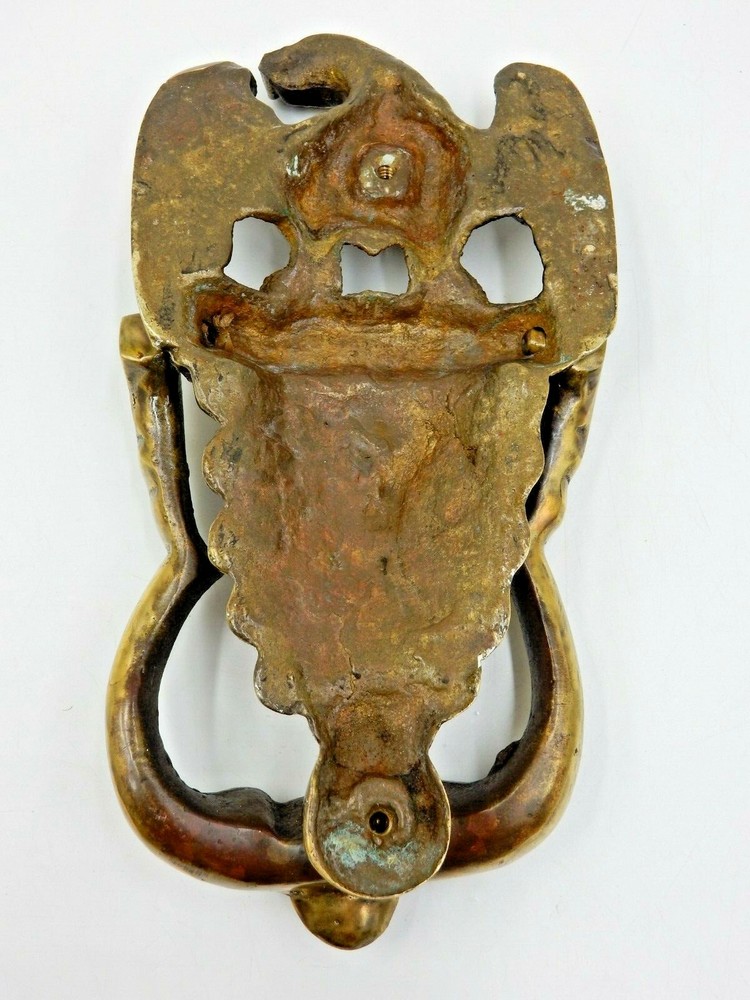VINTAGE SOLID BRASS AMERICAN EAGLE STYLE DOOR KNOCKER (MONOGRAM-READY)