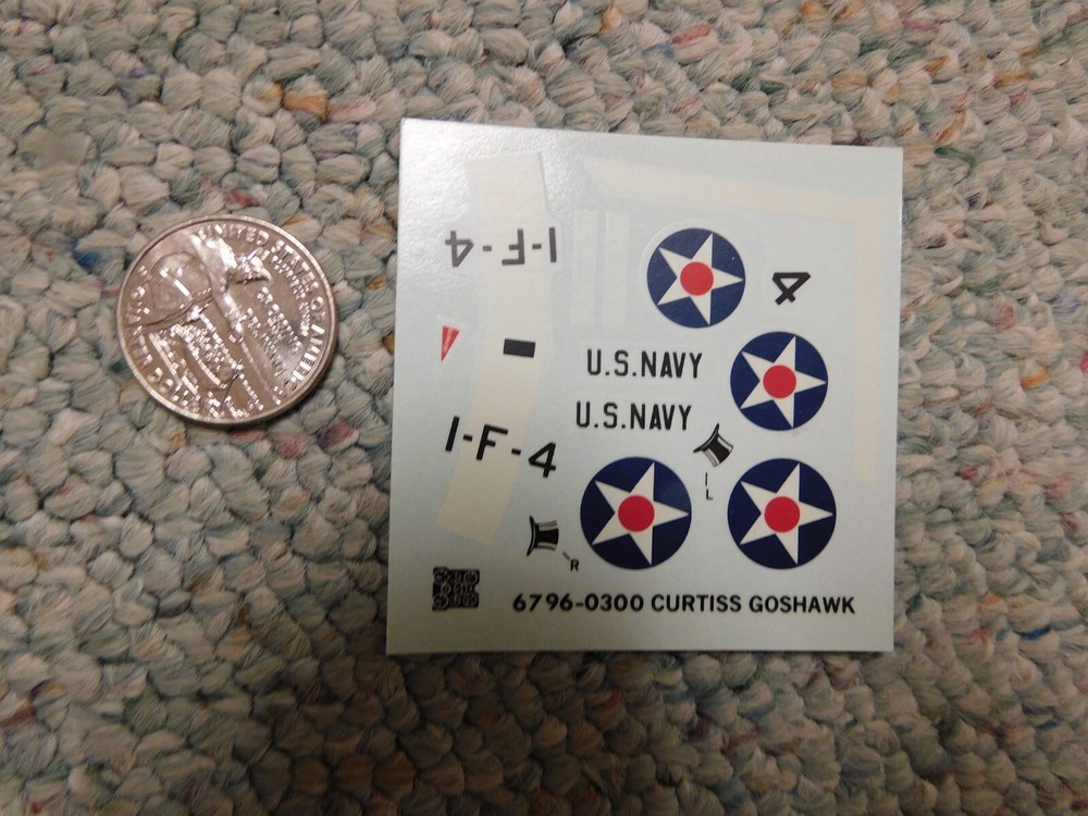 Monogram decals 1/72 Kit# 6796 Curtiss Goshawk H214