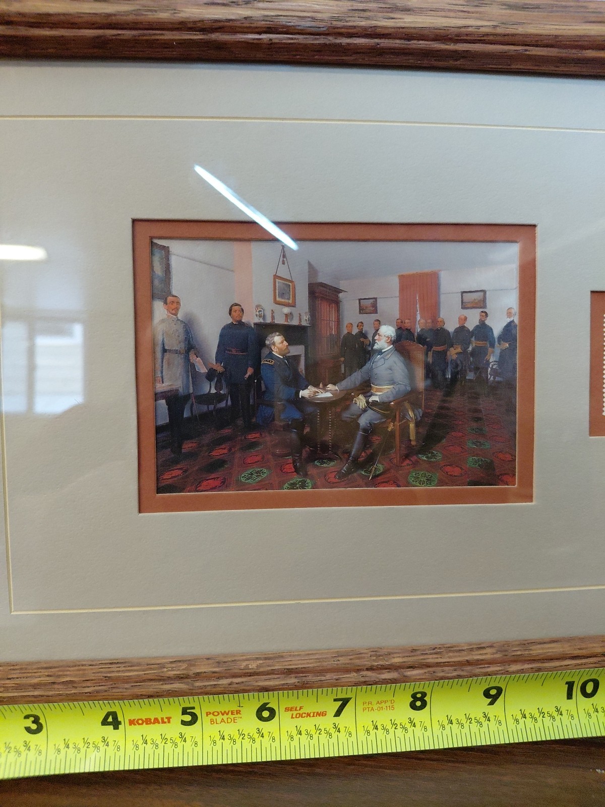 Appomattox Court House Surrender Print w/ Civil War Centennial Stamp Framed