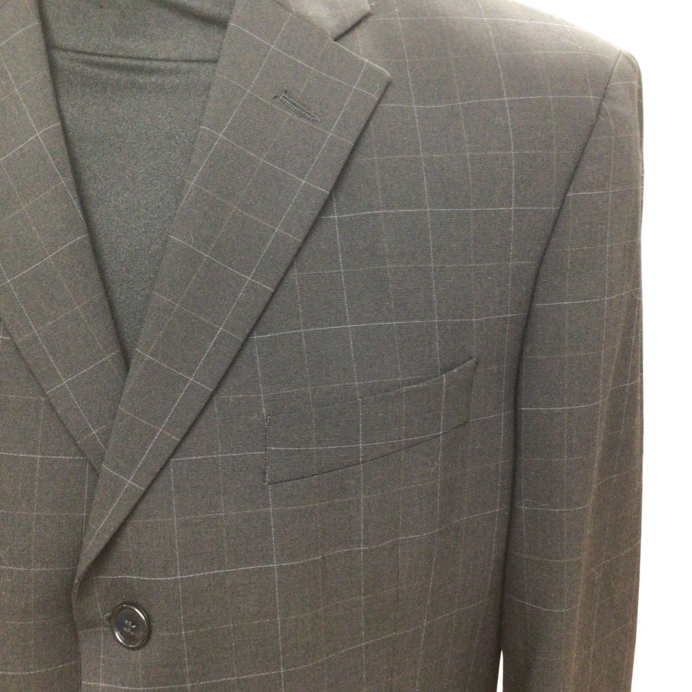 Marks & Spencer Wool Blend Check Suit Jacket Black 40M