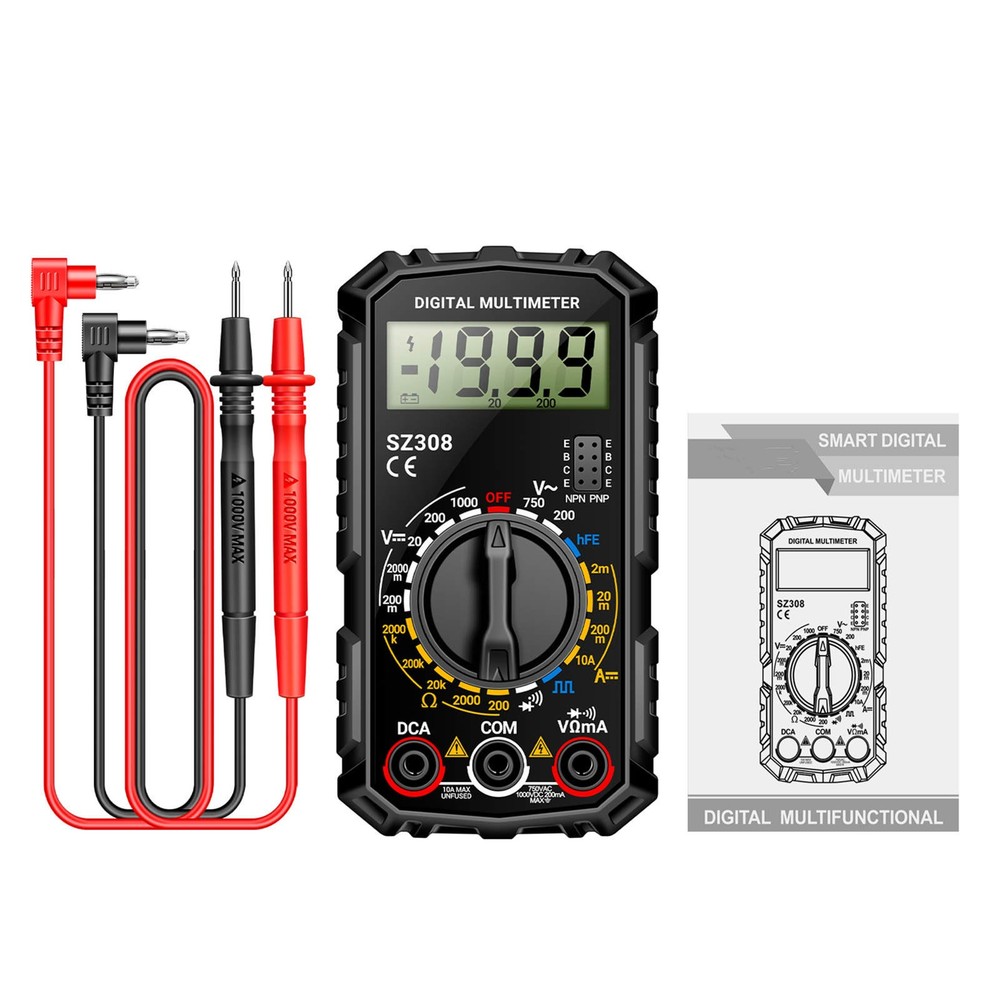 Digital Multimeter Voltmeter Ammeter for AC DC Voltage Current and HFE Test