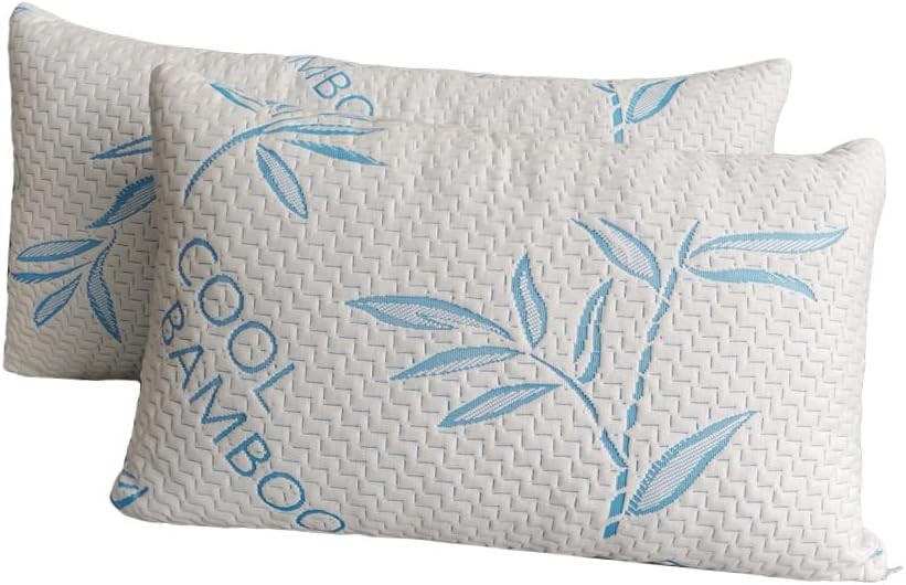 2Pack King Size Pillows for Sleeping,Cooling Shredded Memory Foam Adjustable Bed
