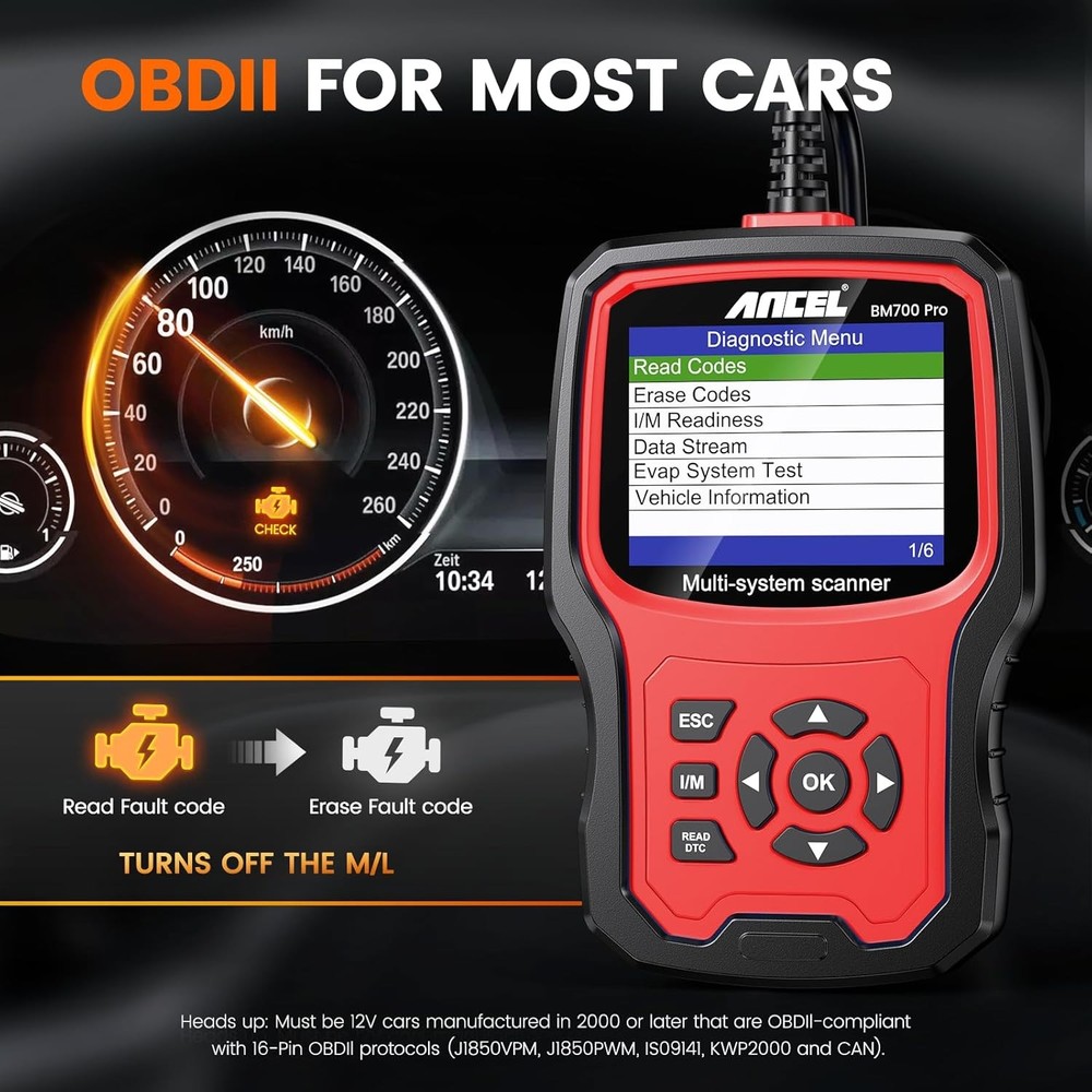 ANCEL BM700 Fits for BMW/Mini/RR Scanner Battery Registration Tool Code Reader