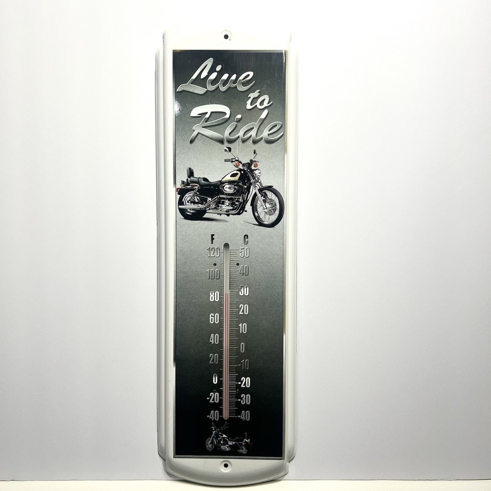 "Live to Ride" metal wall thermometer