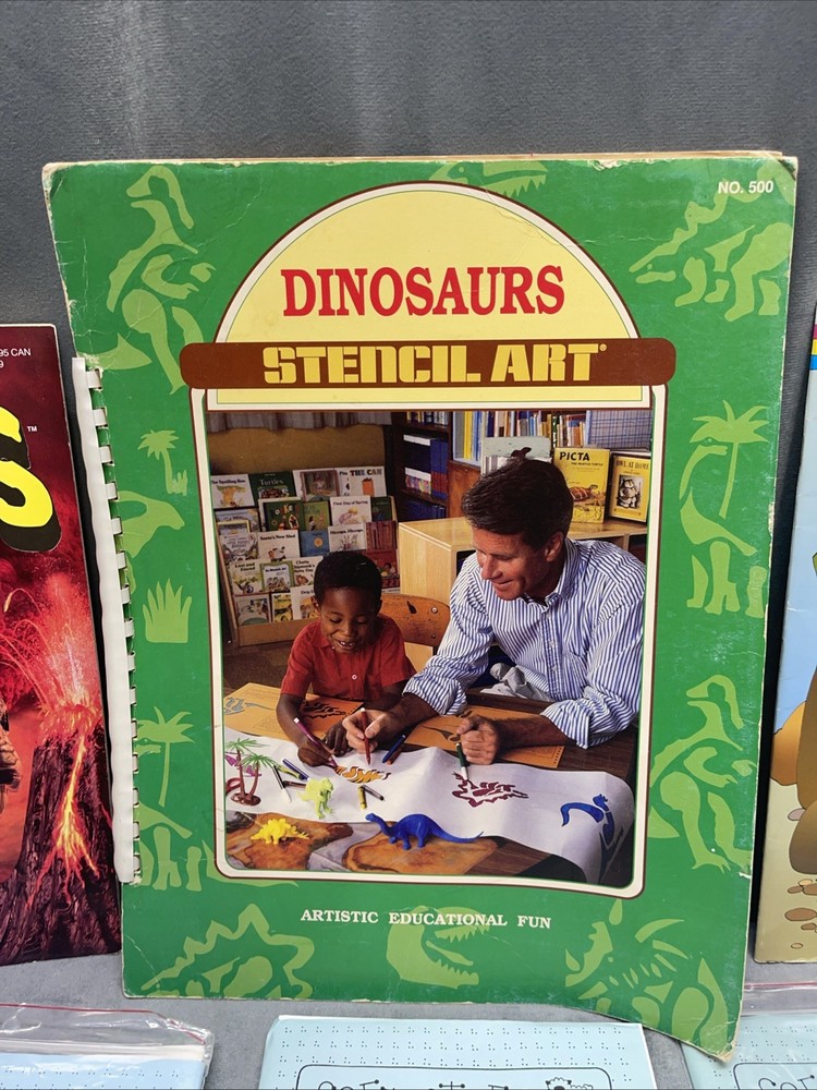Dinosaur Dragons Lizards Lot Bundle Soft Stuff McCalls Magic Threads 80s Stencil