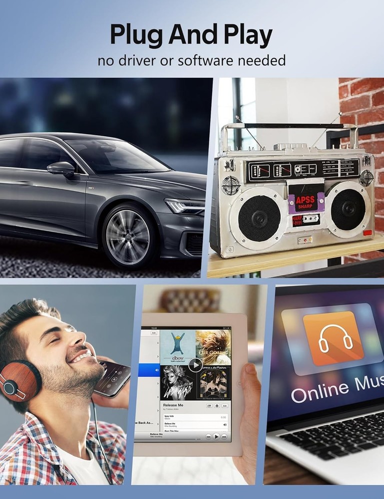 Elegant White Bluetooth Cassette Receiver - Transform Your Car Music Experience