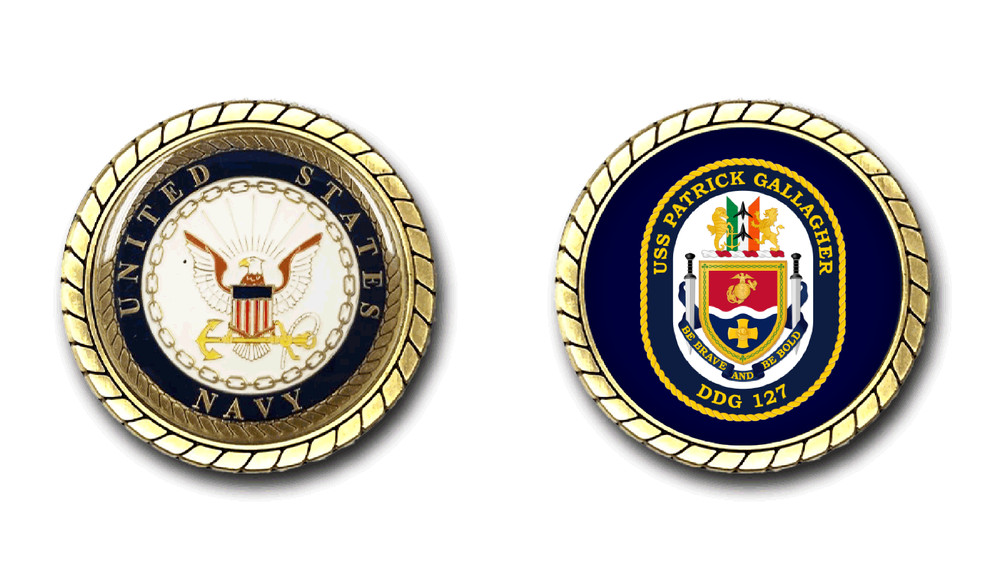 USS Patrick Gallagher DDG-127 Crest Challenge Coin