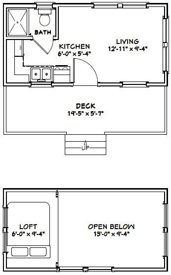 20x10 Tiny House -- 266 sq ft -- PDF Floor Plan -- Model 1B