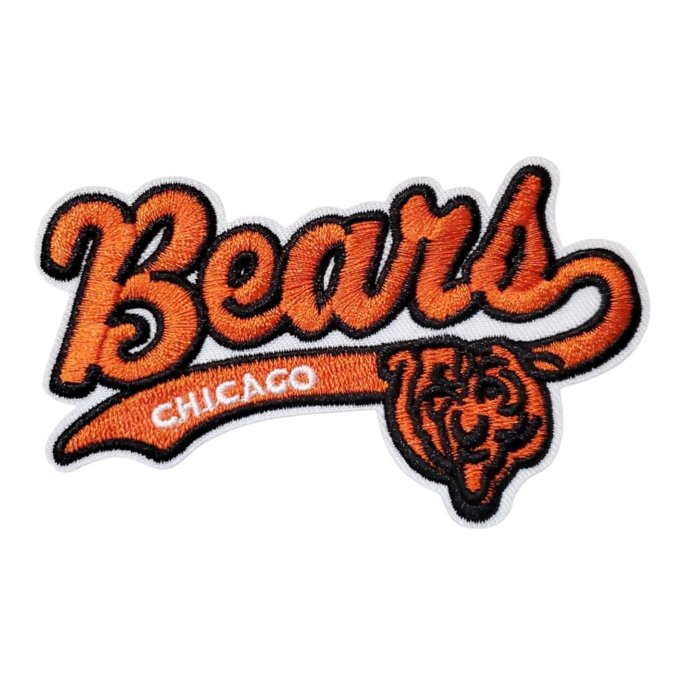 Chicago Bears Vintage Script Patch. Embroidered. Iron On. 4"x 2.5"