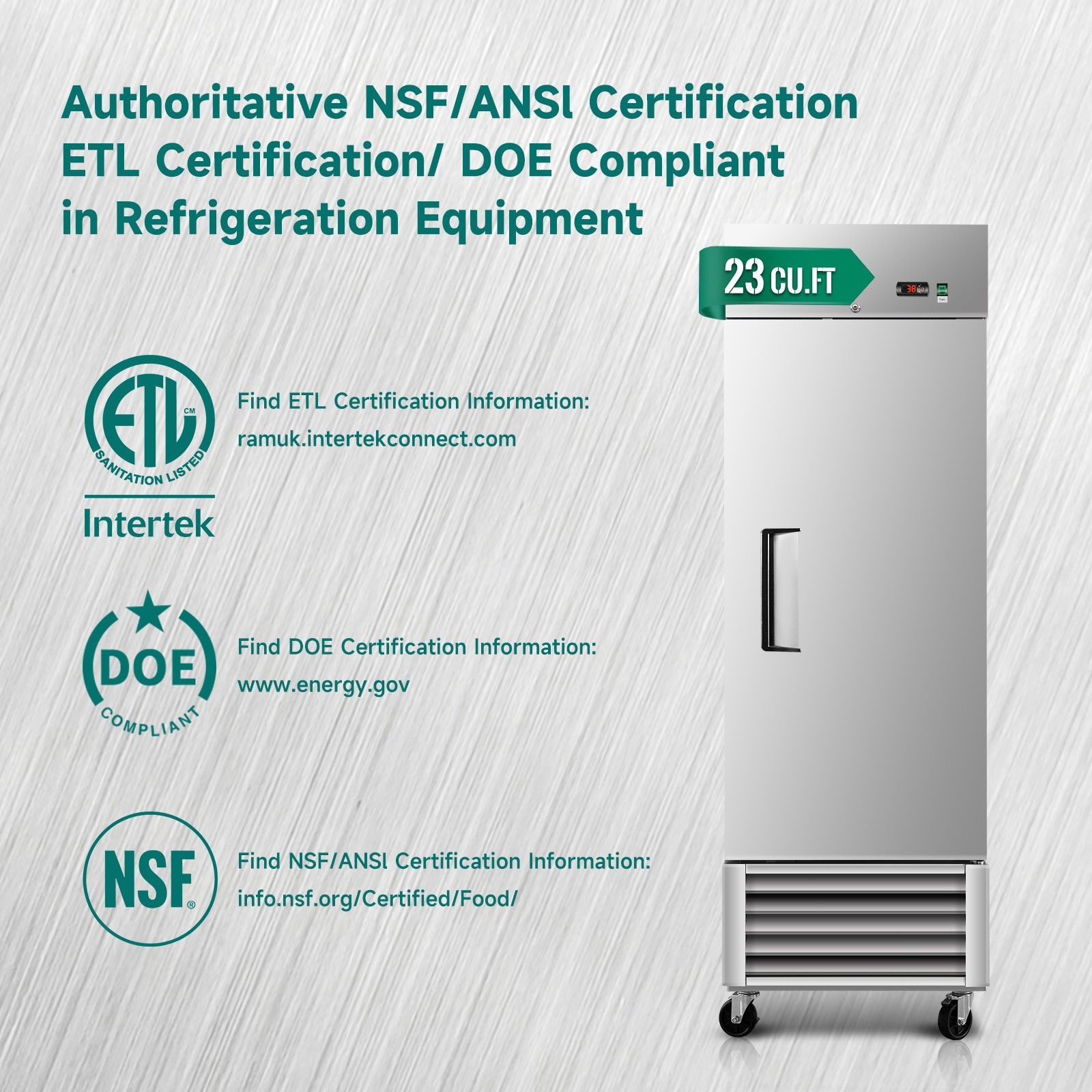 27" W Commercial Refrigerator - Single Door Reach-In for Restaurant, Bar, Cafe