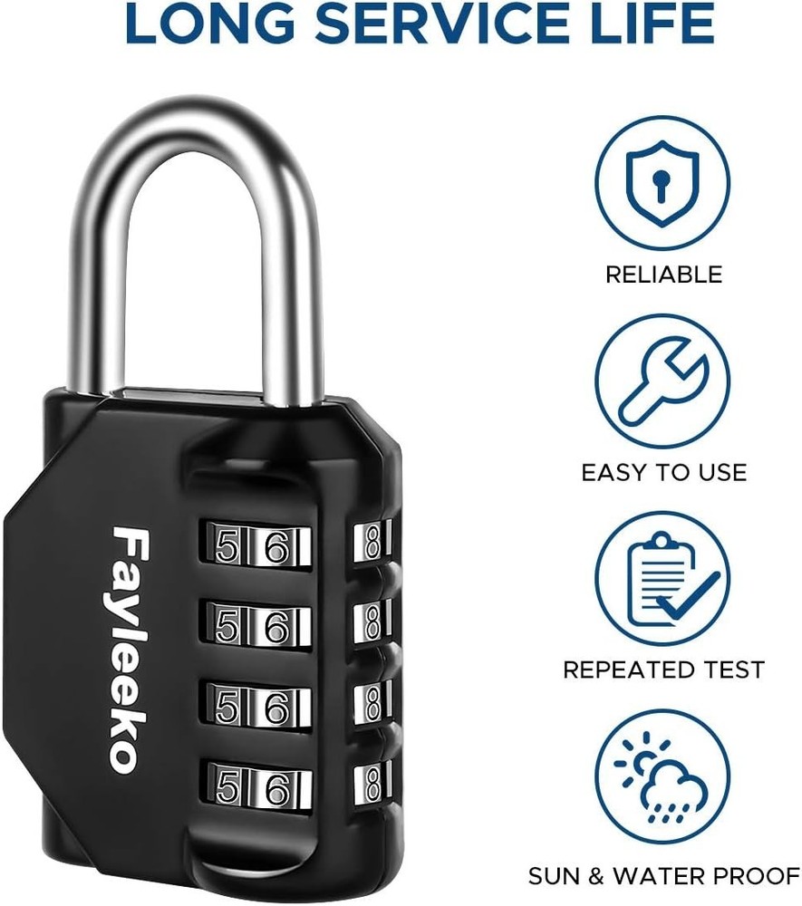 4 Digit Combination Locks - School Gym Locker, Toolbox, Case