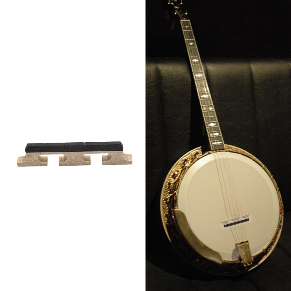 Soundspire 3-Pack 5-String Banjo Bridge, Ebony Maple 5-String, multi-colored