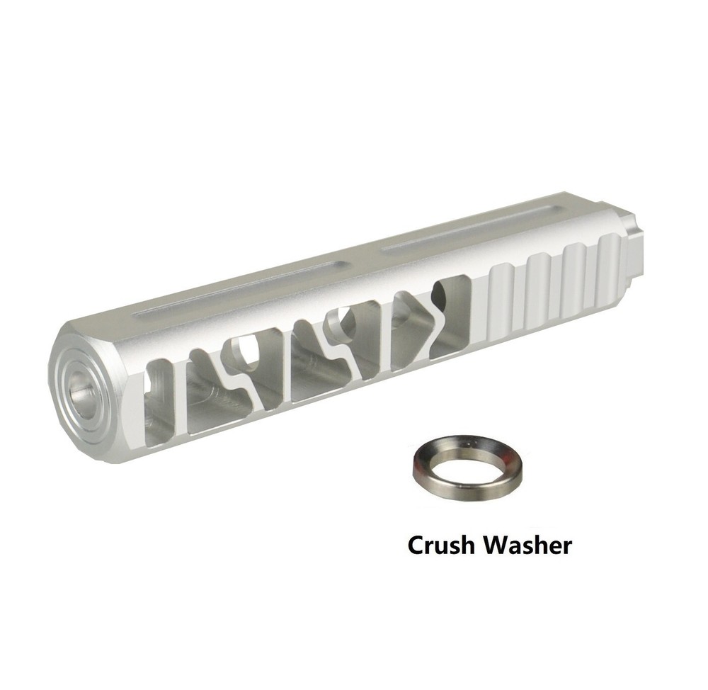 Sil 6" Solid PC Low Concussion 5/8x24 TPI Muzzle Brake Adapter Washer Included